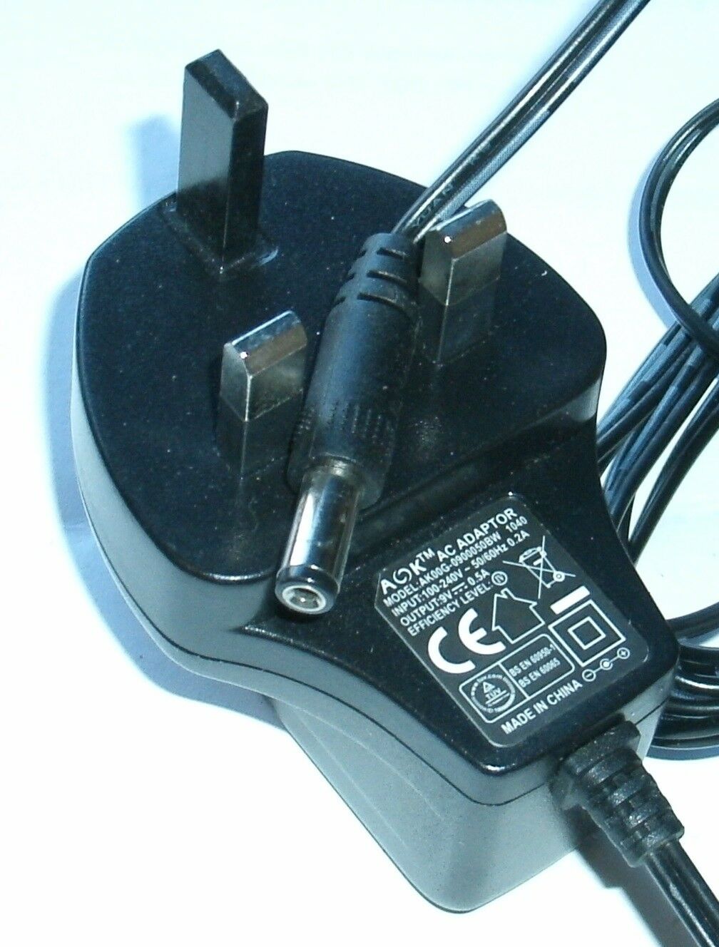 (image for) New 9V 0.5A AOK AK00G-0900050BW 1040 Power Supply Ac Adapter